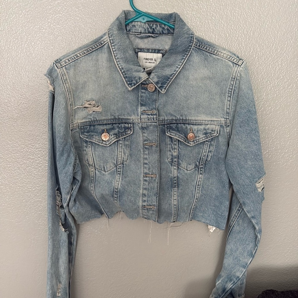 Forever 21 Distressed Crop Jacket